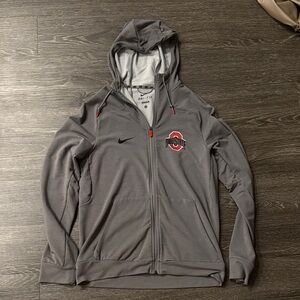 Nike Ohio State Gray Full-Zip Hoodie with Logo